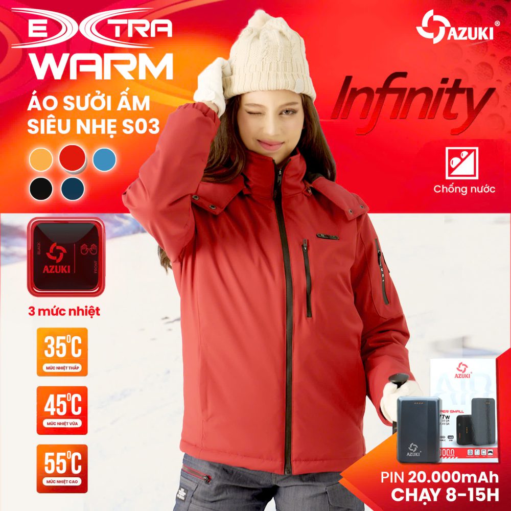 Áo Sưởi Ấm Azuki Raincoat R05 Chống Mưa Cao Cấp Mới Nhất 2026