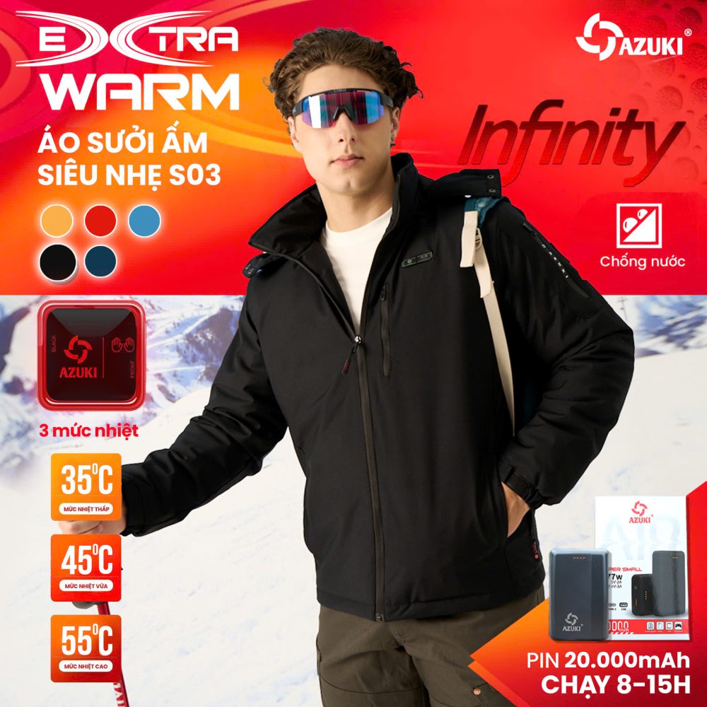 Áo Sưởi Ấm Azuki Raincoat R05 Chống Mưa Cao Cấp Mới Nhất 2026