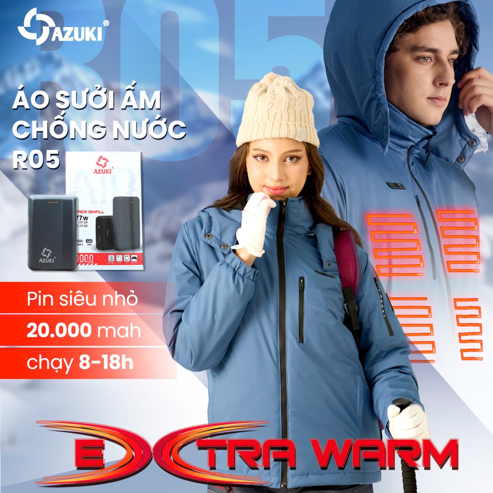 Áo Sưởi Ấm Azuki Raincoat R05 Chống Mưa Cao Cấp Mới Nhất 2026
