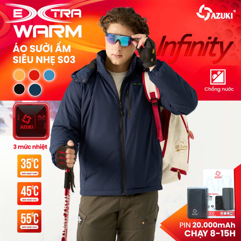 Áo Sưởi Ấm Azuki Raincoat R05 Chống Mưa Cao Cấp Mới Nhất 2026