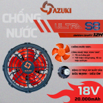 Quạt Áo Điều Hòa AZUKI ULTRA S8 Công Suất 18V Công Nghệ Mới Nhất 2025 [ Quạt kèm dây nối]