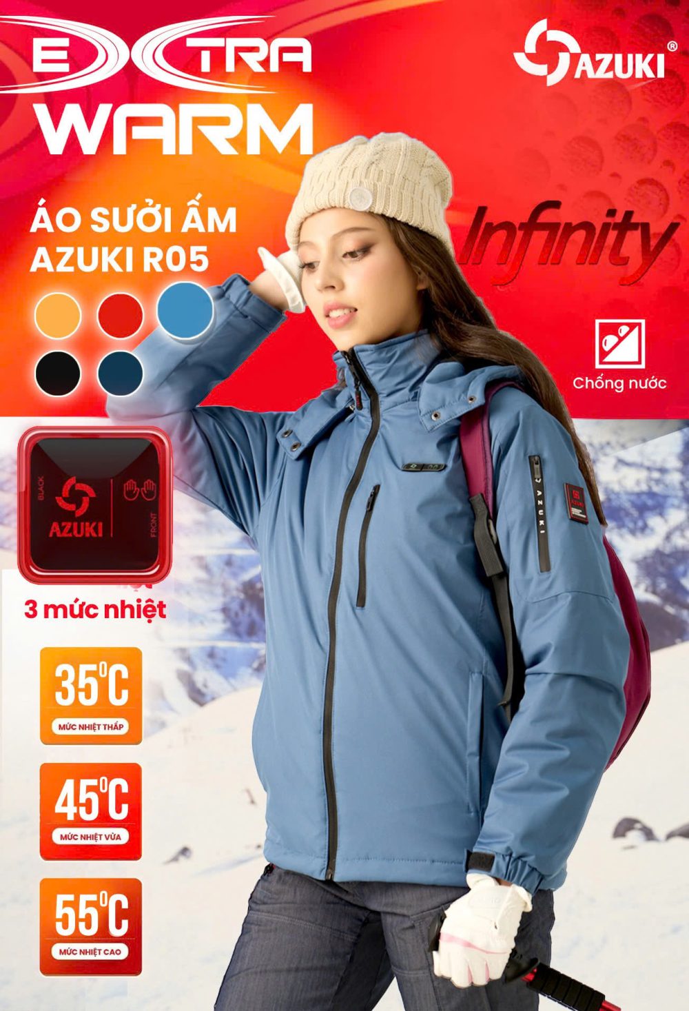ÁO SƯỞI ẤM AZUKI R05 CHẤT LƯỢNG CAO