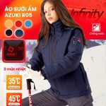 Áo Sưởi Ấm Azuki Raincoat R05 Chống Mưa Tuyết,Chạy Pin 20000mah, BH 12 Tháng Chính Hãng