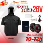 Áo điều hòa Azuki ngắn tay Extra X10 - Pin  Quạt 26V