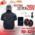 Áo điều hòa Azuki ngắn tay Extra X10 - Pin  Quạt 26V