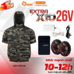 Áo điều hòa Azuki ngắn tay Extra X10 - Pin  Quạt 26V