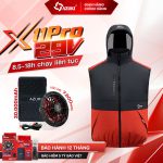 Áo Điều Hòa Azuki Ghi - Lê X11 PRO Pin 30.000mah - Quạt 29V Siêu Gọn Nhẹ