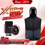 Áo Điều Hòa Azuki Ghi - Lê X11 PRO Pin 30.000mah - Quạt 29V Siêu Gọn Nhẹ