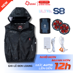 Áo Điều Hòa Azuki Ghi – Lê ULTRA S8 Pin 20.000mah – Quạt 18V
