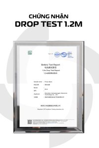 Chứng nhận thử nghiệm thả rơi Drop Test 1.2m cho pin sạc dự phòng Azuki