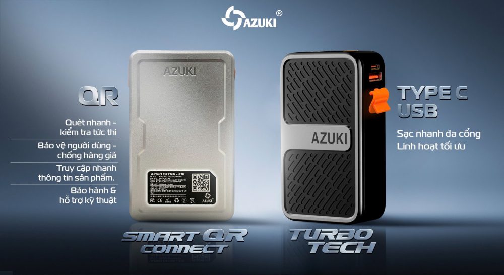 Pin áo điều hòa Azuki EXTRA X10 24000mAh - 26V mạnh nhất thị trường [Pin kèm sạc, bảo hành chính hãng 12 tháng]