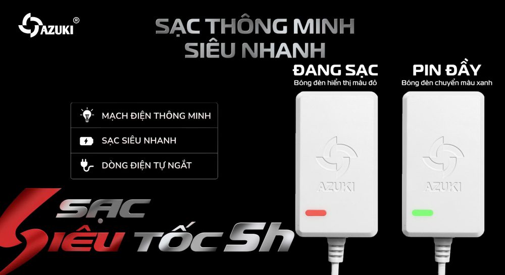 Pin áo điều hòa Azuki EXTRA X10 24000mAh - 26V mạnh nhất thị trường [Pin kèm sạc, bảo hành chính hãng 12 tháng]