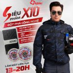 ÁO LÀM MÁT GẮN QUẠT AZUKI EXTRA X10 PIN 24000mah, QUẠT 26V SIÊU MẠNH