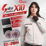 ÁO LÀM MÁT GẮN QUẠT AZUKI EXTRA X10 PIN 24000mah, QUẠT 26V SIÊU MẠNH