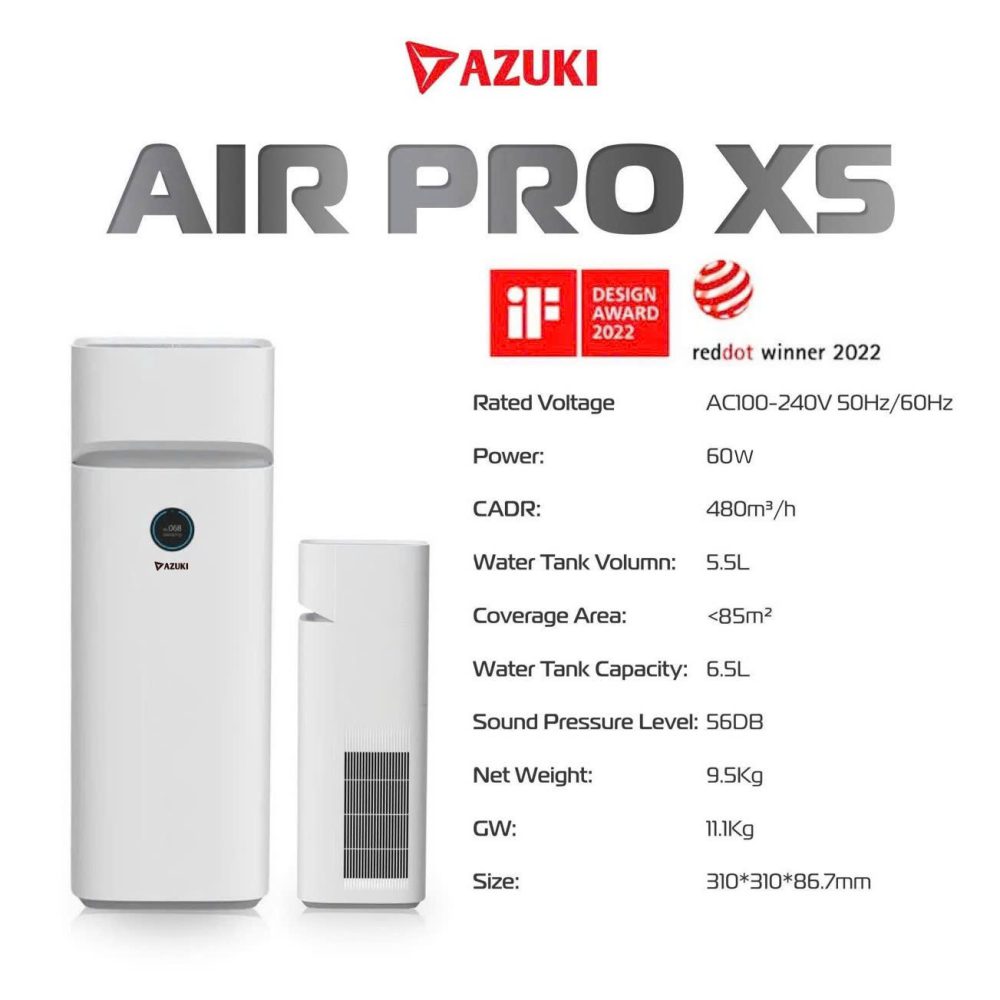 Máy lọc không khí bù ẩm không phun sương Azuki Air Pro X5 Mới Nhất 2025