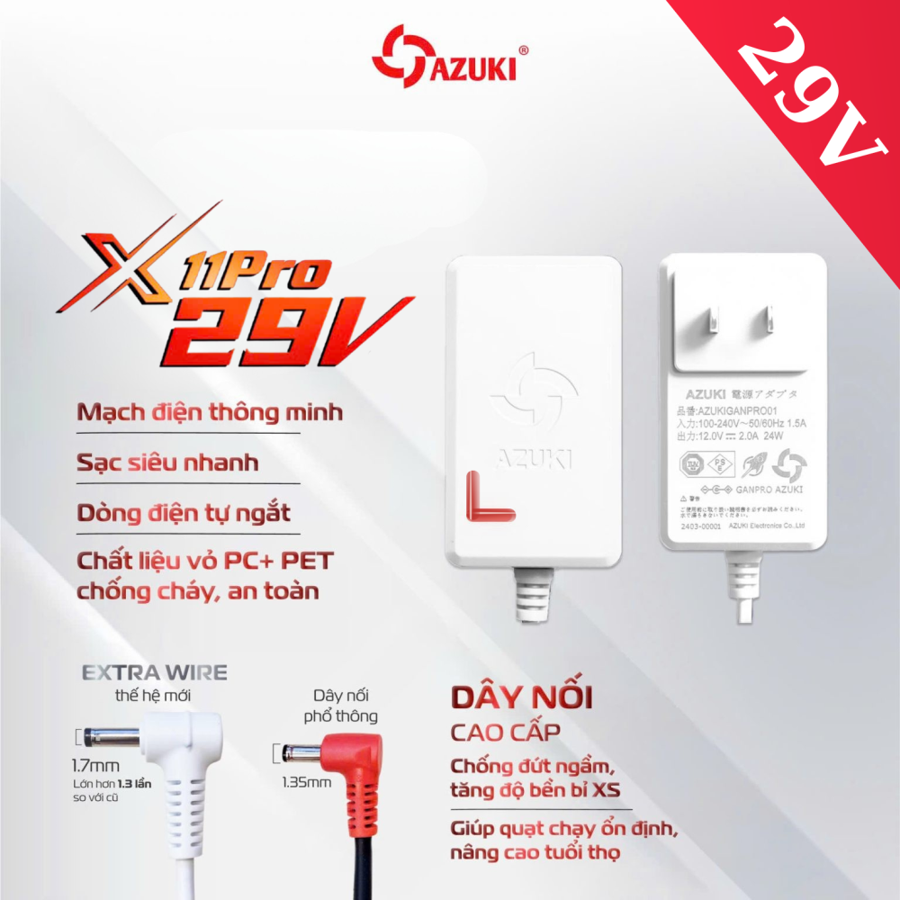 Sạc Azuki X11 PRO Chính hãng [Bảo hành chính hãng 12 tháng]