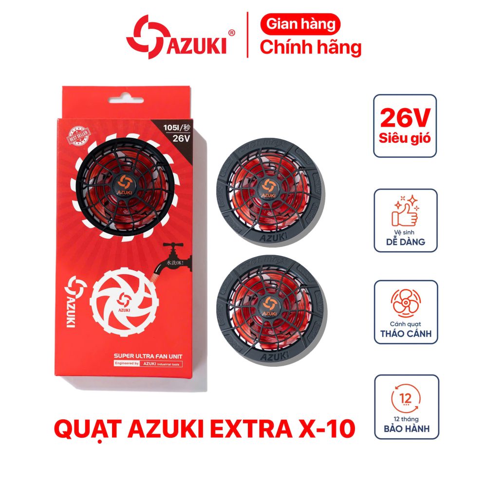 Bộ QUẠT Azuki X10 Quạt 26V SIÊU MẠNH MODEL 2025