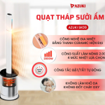 Quạt Tháp Sưởi Ấm Không Cánh 2 Chiều AZUKI SK09 - Giải Pháp 4IN1 Cho Cuộc Sống Hiện Đại