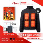 Áo Sưởi Ấm AZUKI EXTRA WARM S03 Dài Tay Siêu Nhẹ - 6 Vùng Sưởi, 3 Mức Nhiệt An Toàn