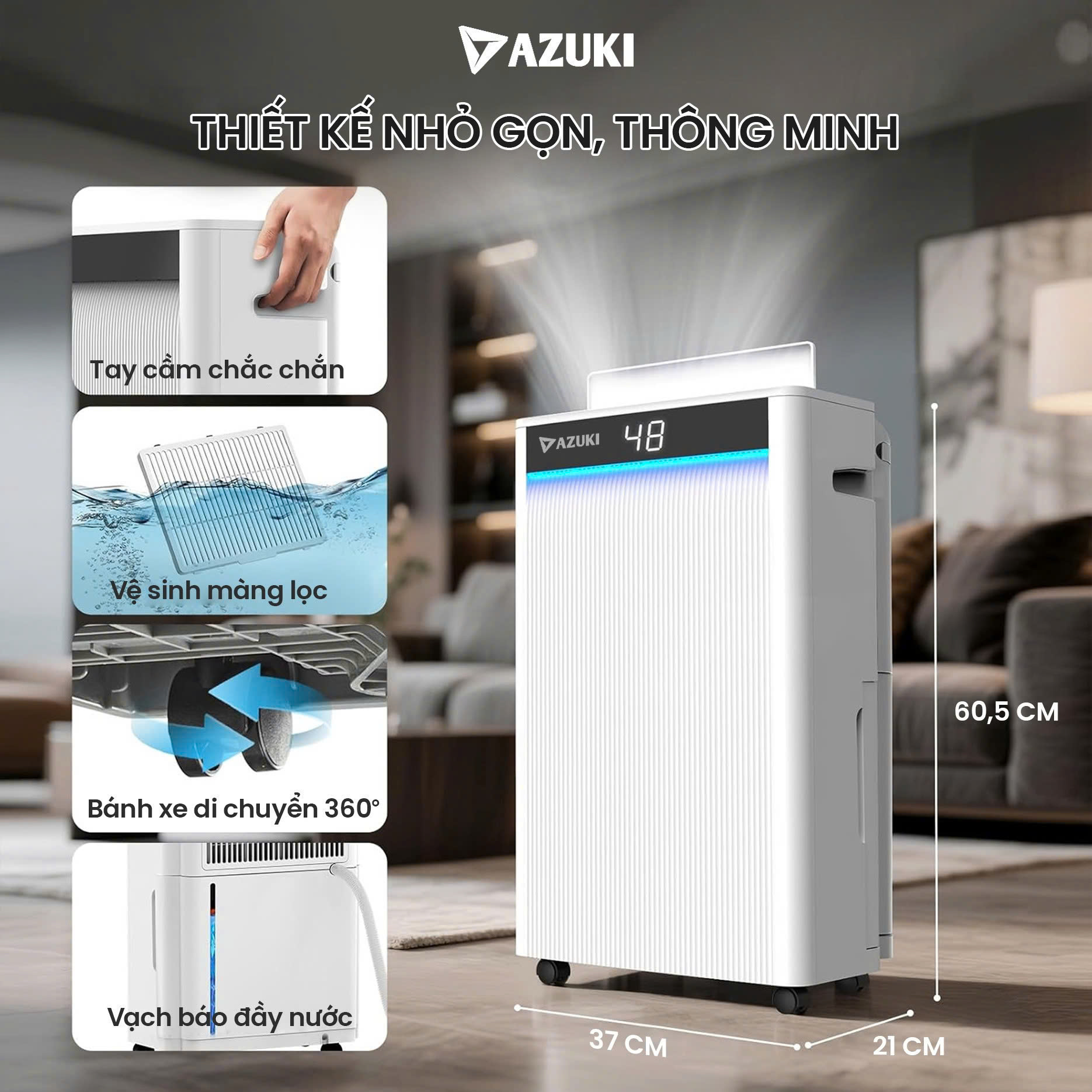 điểm tiện lợi của máy hút ẩm X4