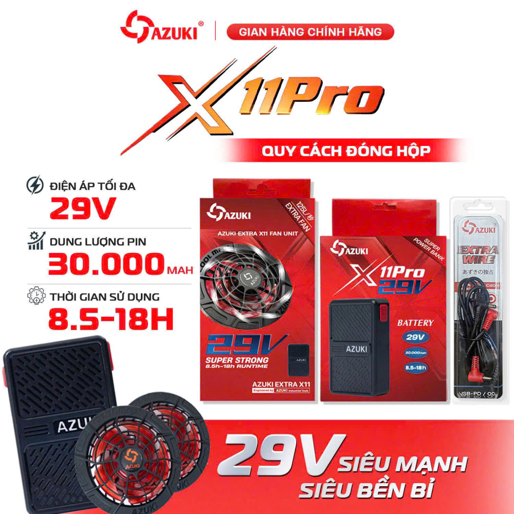 Bộ Phụ kiện X11 PRO. Pin dung lượng 30.000mah - Quạt 29V