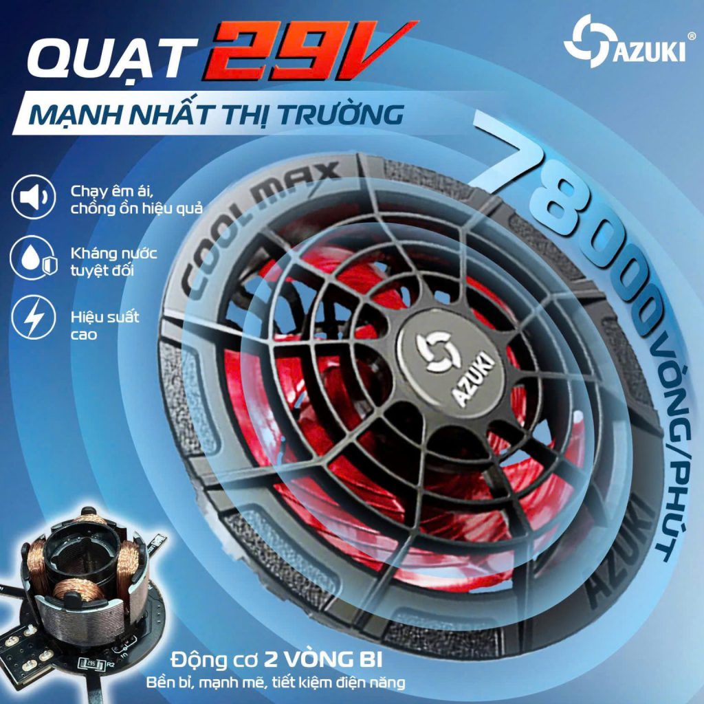 Áo điều hoà 3 quạt mang lại hiệu quả làm mát cao và nhanh chóng