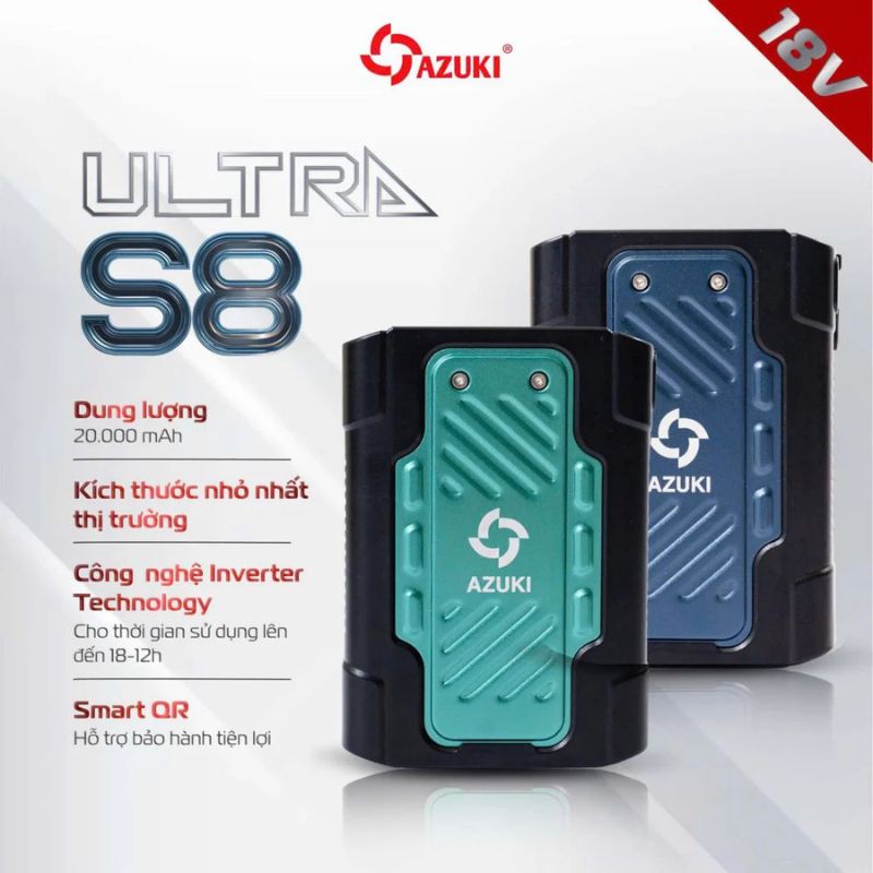 Pin áo điều hòa Azuki Ultra S8 20.000mAh có đèn sáng ban đêm